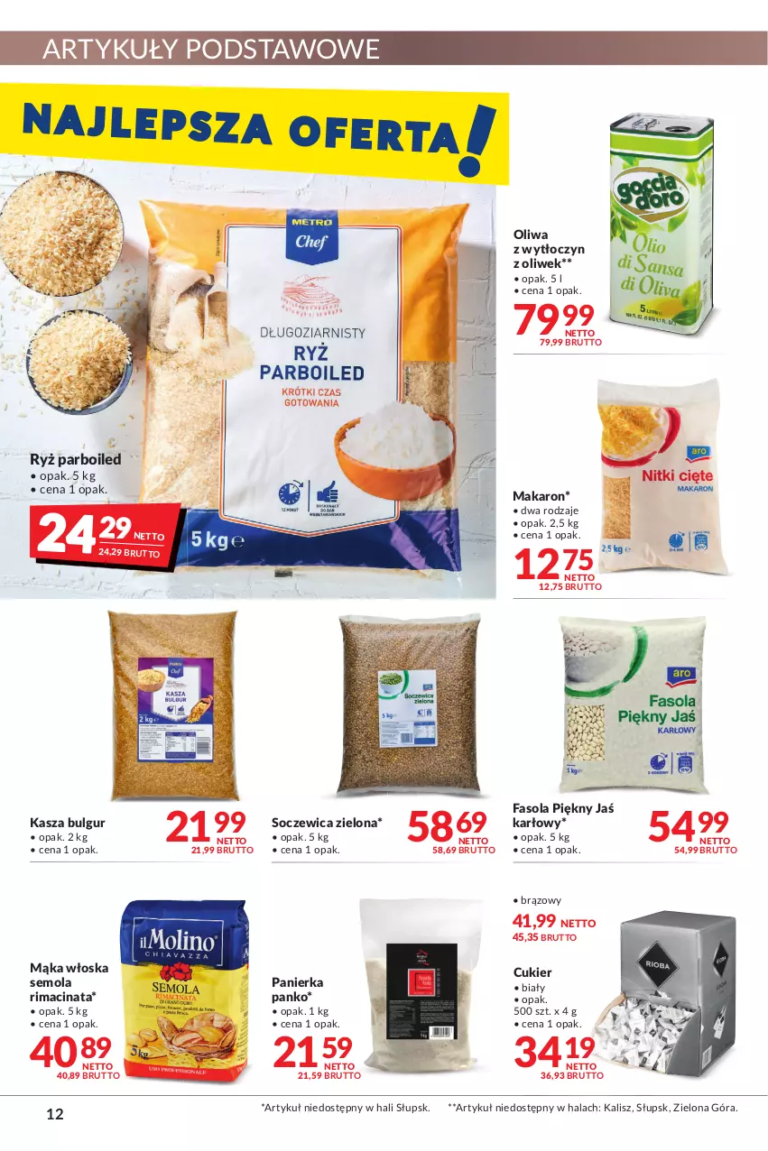 Gazetka promocyjna Makro - [Oferta promocyjna] Artykuły spożywcze i przemysłowe - ważna 12.07 do 25.07.2022 - strona 12 - produkty: Bulgur, Cukier, Fa, Fasola, Kasza, LG, Mąka, Makaron, Mola, Ryż, Ryż parboiled