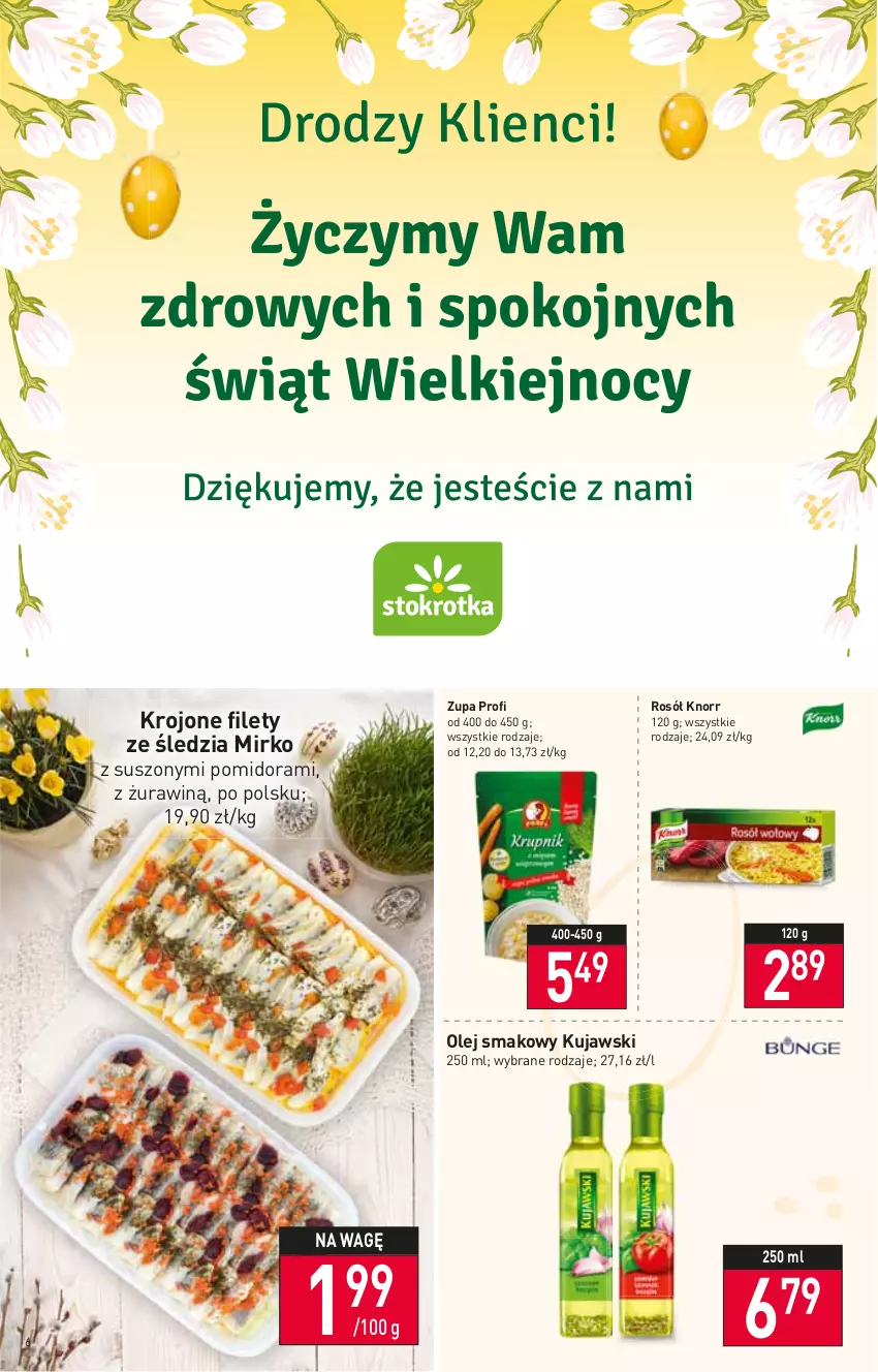 Gazetka promocyjna Stokrotka - Market - ważna 07.04 do 13.04.2022 - strona 6 - produkty: Knorr, Kujawski, Olej, Olej smakowy, Rosół, Zupa