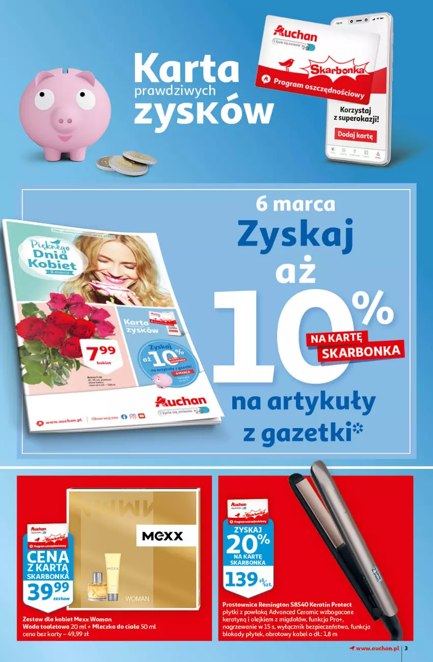 Gazetka promocyjna Auchan - Pięknego Dnia Kobiet Hipermarkety - ważna 04.03 do 10.03.2021 - strona 3 - produkty: Fa, Mexx, Piec, Rum