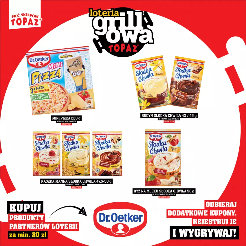 Gazetka promocyjna Topaz - Gazetka - ważna 25.04 do 15.06.2025 - strona 32 - produkty: Budyń, Dr. Oetker, Gry, Jabłka, Pizza, Ryż, Ryż na mleku, Ser, Słodka Chwila