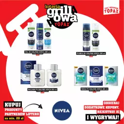 Gazetka promocyjna Topaz - Gazetka - Gazetka - ważna od 15.06 do 15.06.2025 - strona 79 - produkty: Balsam po goleniu, Gin, Gry, Woda po goleniu, Moda, Alcon, Woda, Nivea, Fa