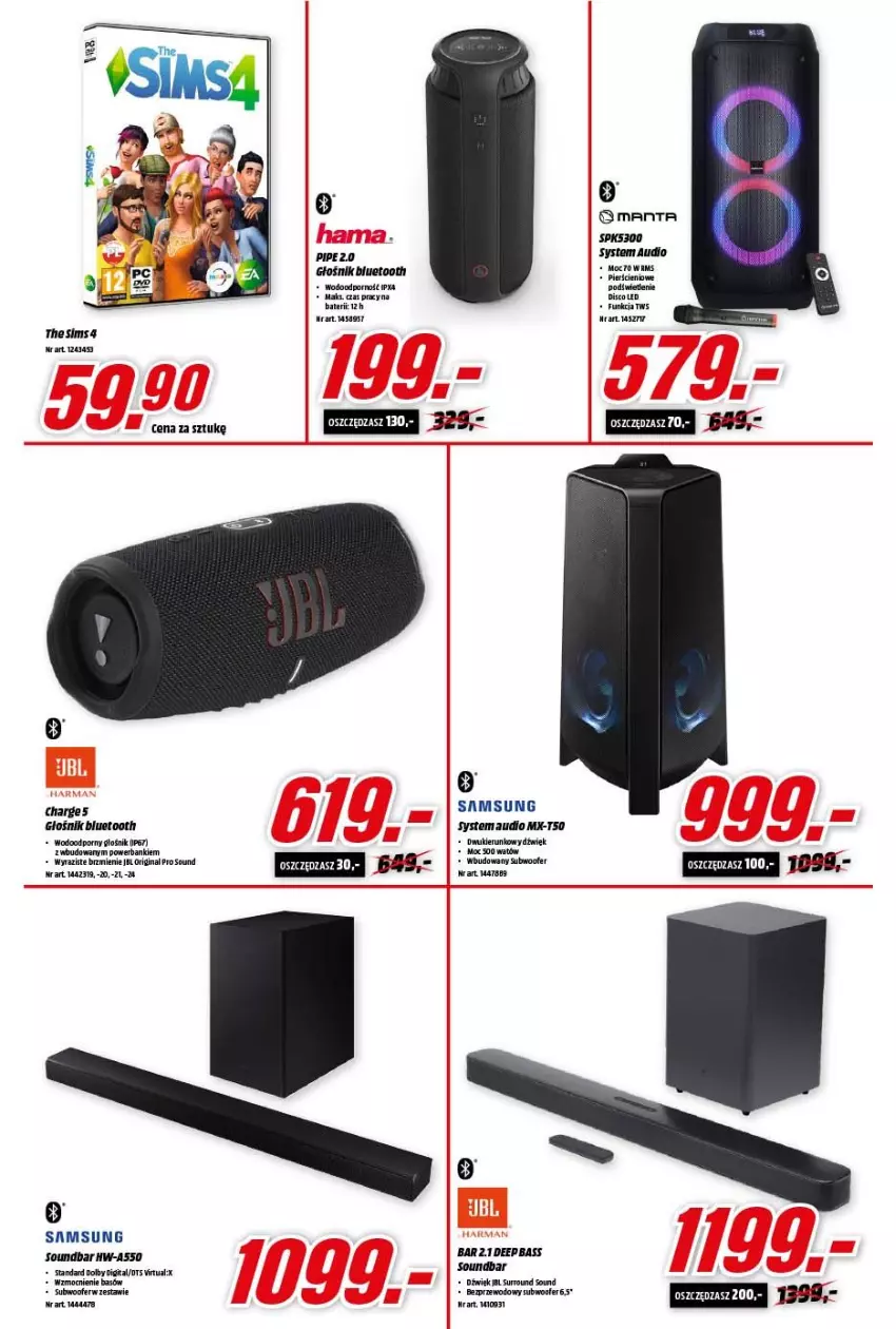 Gazetka promocyjna Media Markt - Gazetka Media Markt - ważna 07.12 do 13.12.2021 - strona 10 - produkty: Gin, Głośnik, Głośnik bluetooth, Por, Powerbank, Samsung, Soundbar, Subwoofer