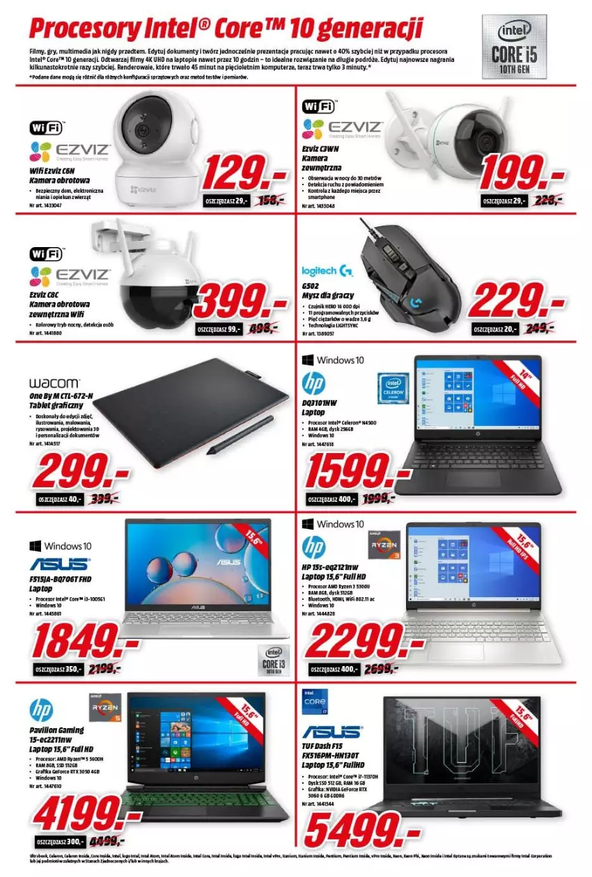 Gazetka promocyjna Media Markt - Gazetka Media Markt - ważna 07.12 do 13.12.2021 - strona 6 - produkty: Bezpieczny dom, Fa, Gra, Grafika, Gry, HP, Intel, Kamera, Komputer, Lustro, Mysz, Nuty, Piec, Por, Procesor, Ser, Tablet, Tera, Top