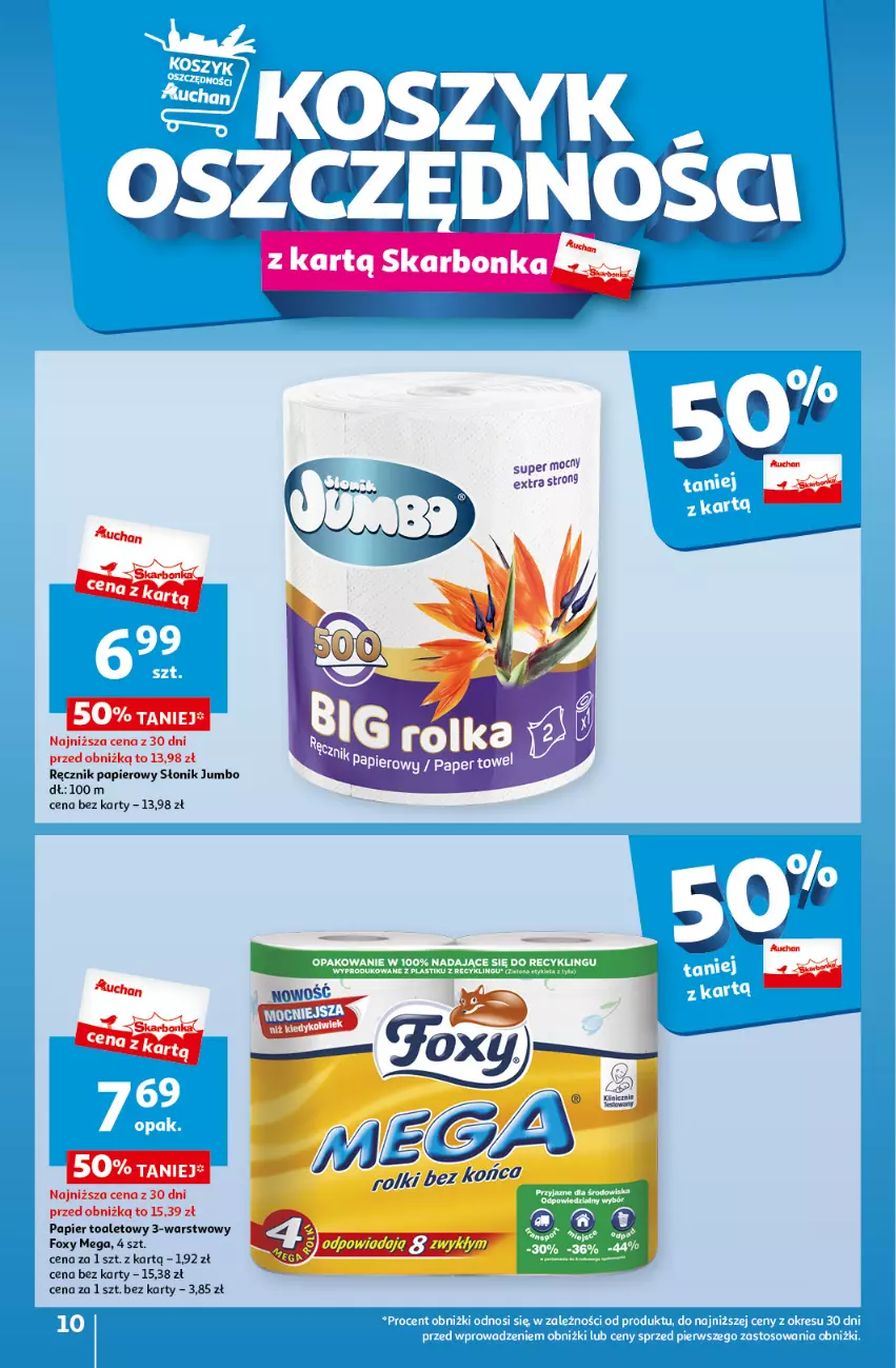 Gazetka promocyjna Auchan - Gazetka Z miłości do okazji Hipermarket Auchan - ważna 08.02 do 14.02.2024 - strona 10 - produkty: Foxy, Papier, Papier toaletowy, Ręcznik
