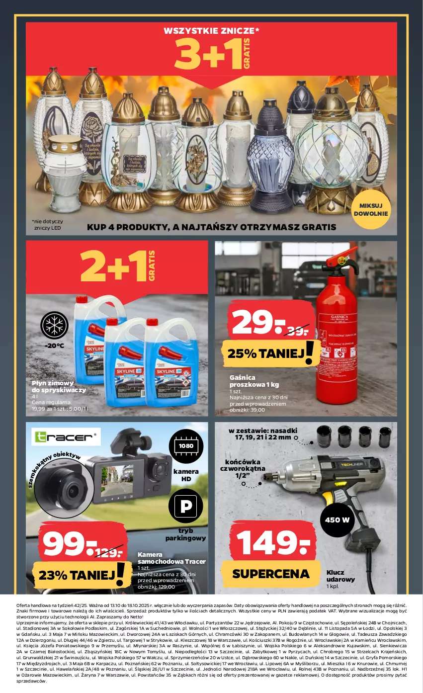 Gazetka promocyjna Netto - Od Poniedziałku - ważna 13.10 do 18.10.2025 - strona 24 - produkty: Acer, Fa, Gaśnica, Gra, Gry, Kamera, Karp, Klucz udarowy, Kujawski, Obiektyw, Płyn zimowy, Podlaski, Sok, Stock, Top, Wino, Znicz