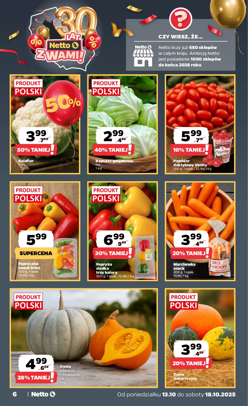 Gazetka promocyjna Netto - Od Poniedziałku - ważna 13.10 do 18.10.2025 - strona 6 - produkty: BIC, Kalafior, Marchewka, Papryka, Papryka słodka