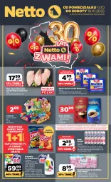 Gazetka promocyjna Netto - Od Poniedziałku - Gazetka - ważna od 18.10 do 18.10.2025 - strona 1 - produkty: Piwa, Piwo, Kurczak, Gra, Papier, Filet z piersi kurczaka, Cukier, Chipsy, Kawa mielona, Kawa, Mlekovita, Papier toaletowy, Prima, Crunchips, Foxy, Cukierki, Ariel, Masło, Mleko