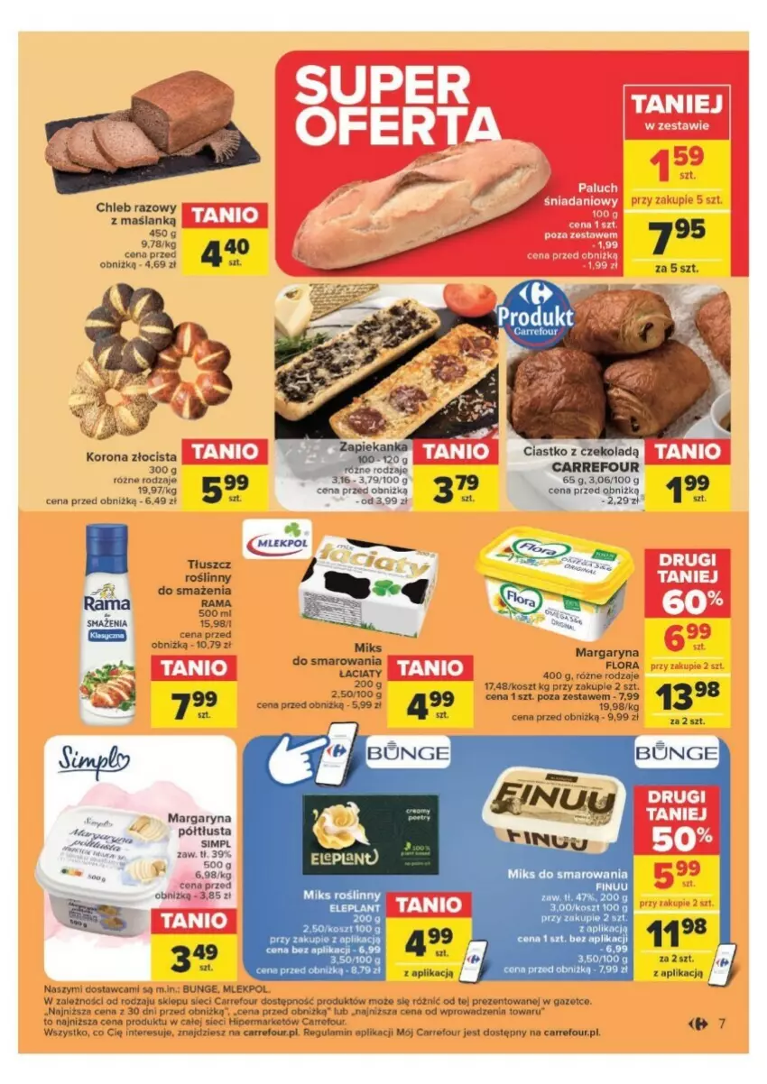 Gazetka promocyjna Carrefour - ważna 12.02 do 17.02.2024 - strona 16 - produkty: Chleb, Fa, Flora, Kosz, Margaryna, Rama