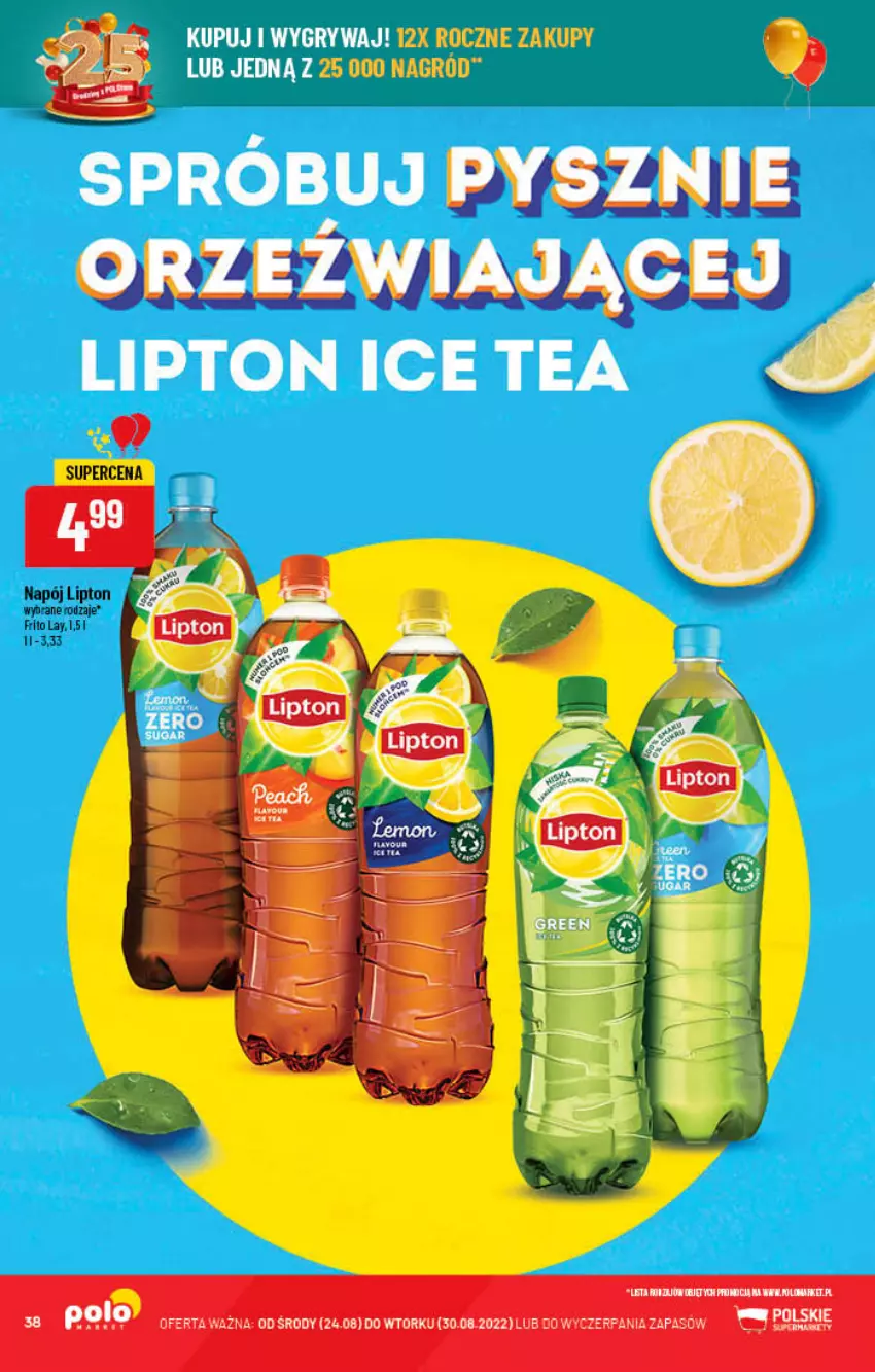 Gazetka promocyjna PoloMarket - Gazetka pomocyjna - ważna 24.08 do 30.08.2022 - strona 38 - produkty: Lipton, Napój