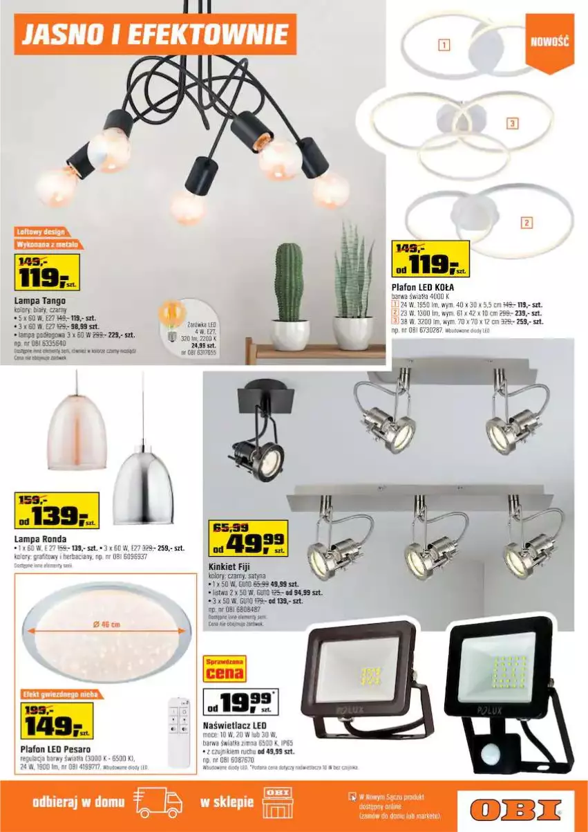Gazetka promocyjna Obi - ważna 13.10 do 26.10.2021 - strona 9 - produkty: Gra, Lampa, Lampa podłogowa, Naświetlacz, Naświetlacz LED, Plafon, Plafon LED
