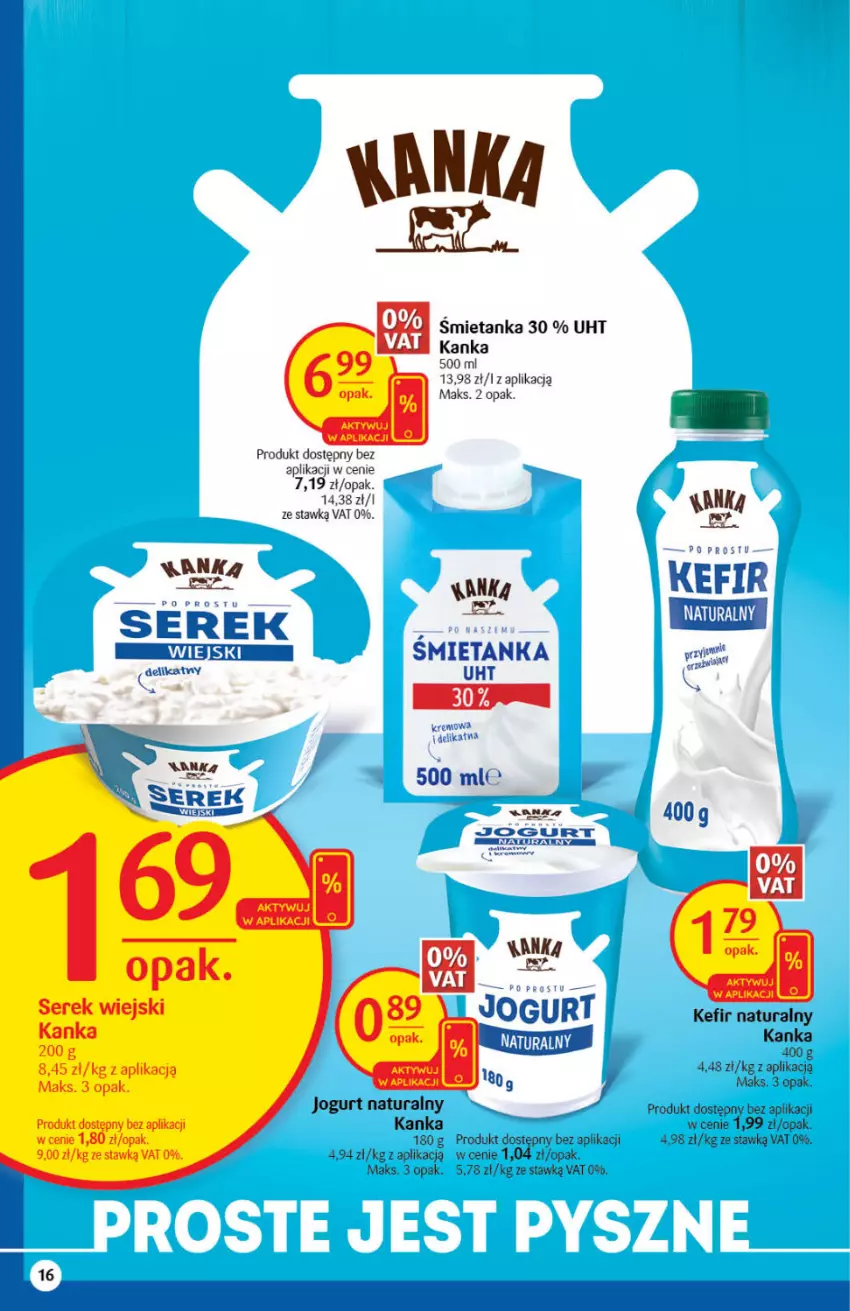 Gazetka promocyjna Delikatesy Centrum - Gazetka DC14 - ważna 07.04 do 18.04.2022 - strona 16 - produkty: Jogurt, Jogurt naturalny, Kefir, Kefir naturalny