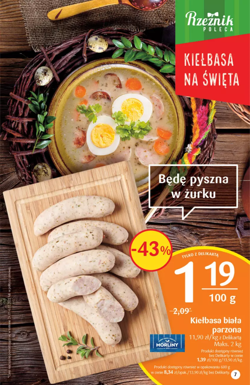 Gazetka promocyjna Delikatesy Centrum - Gazetka DC14 - ważna 07.04 do 18.04.2022 - strona 7 - produkty: Kiełbasa, Kiełbasa biała