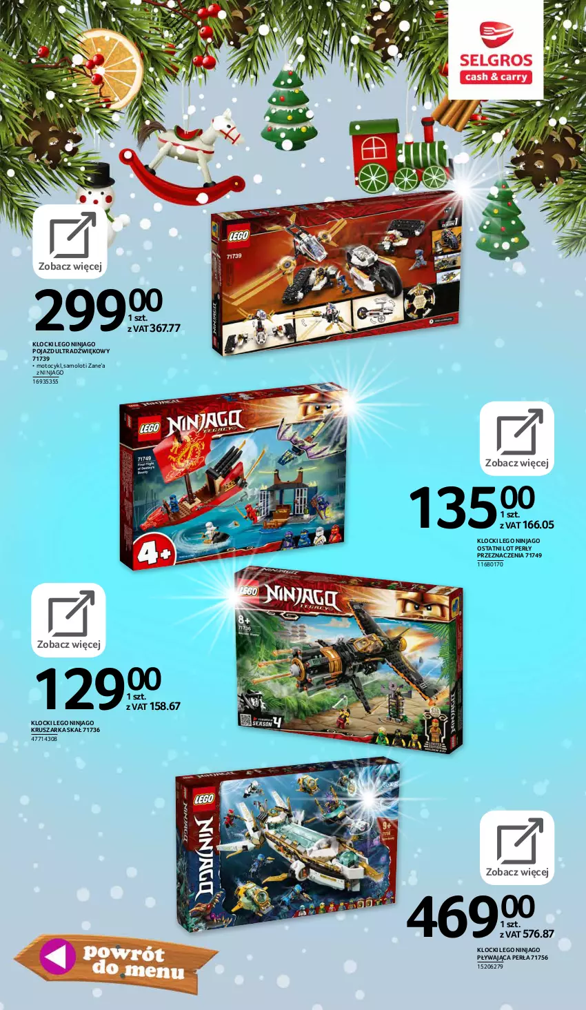 Gazetka promocyjna Selgros - E-katalog zabawki - ważna 10.11 do 24.12.2021 - strona 11 - produkty: Amol, Klocki, LEGO, LEGO Ninjago, Perła, Pojazd, Samolot