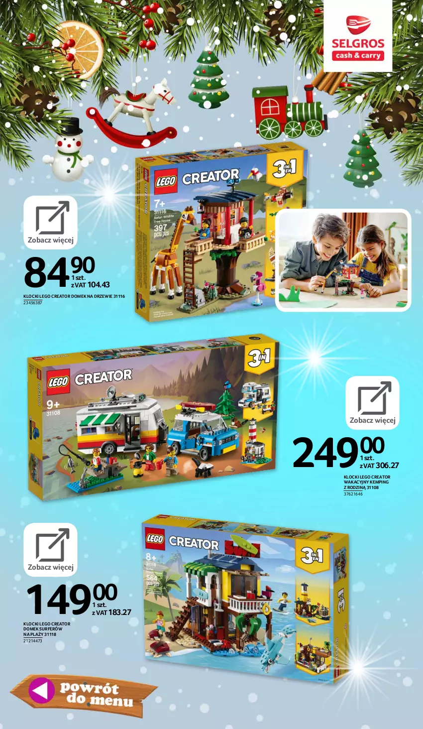 Gazetka promocyjna Selgros - E-katalog zabawki - ważna 10.11 do 24.12.2021 - strona 16 - produkty: Domek na drzewie, Klocki, LEGO, LEGO Creator, Surf