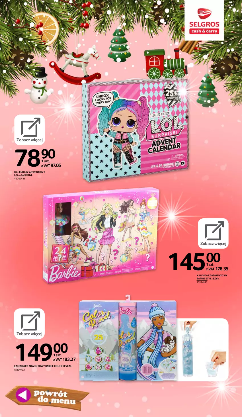 Gazetka promocyjna Selgros - E-katalog zabawki - ważna 10.11 do 24.12.2021 - strona 3 - produkty: Barbie, Kalendarz, Kalendarz adwentowy, L.O.L.