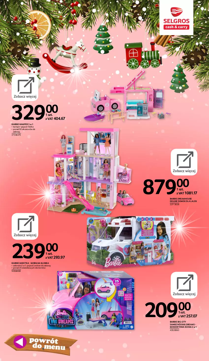 Gazetka promocyjna Selgros - E-katalog zabawki - ważna 10.11 do 24.12.2021 - strona 55 - produkty: Barbie, Domek dla lalek, Mobil, Pojazd, Samochód, Zabawka