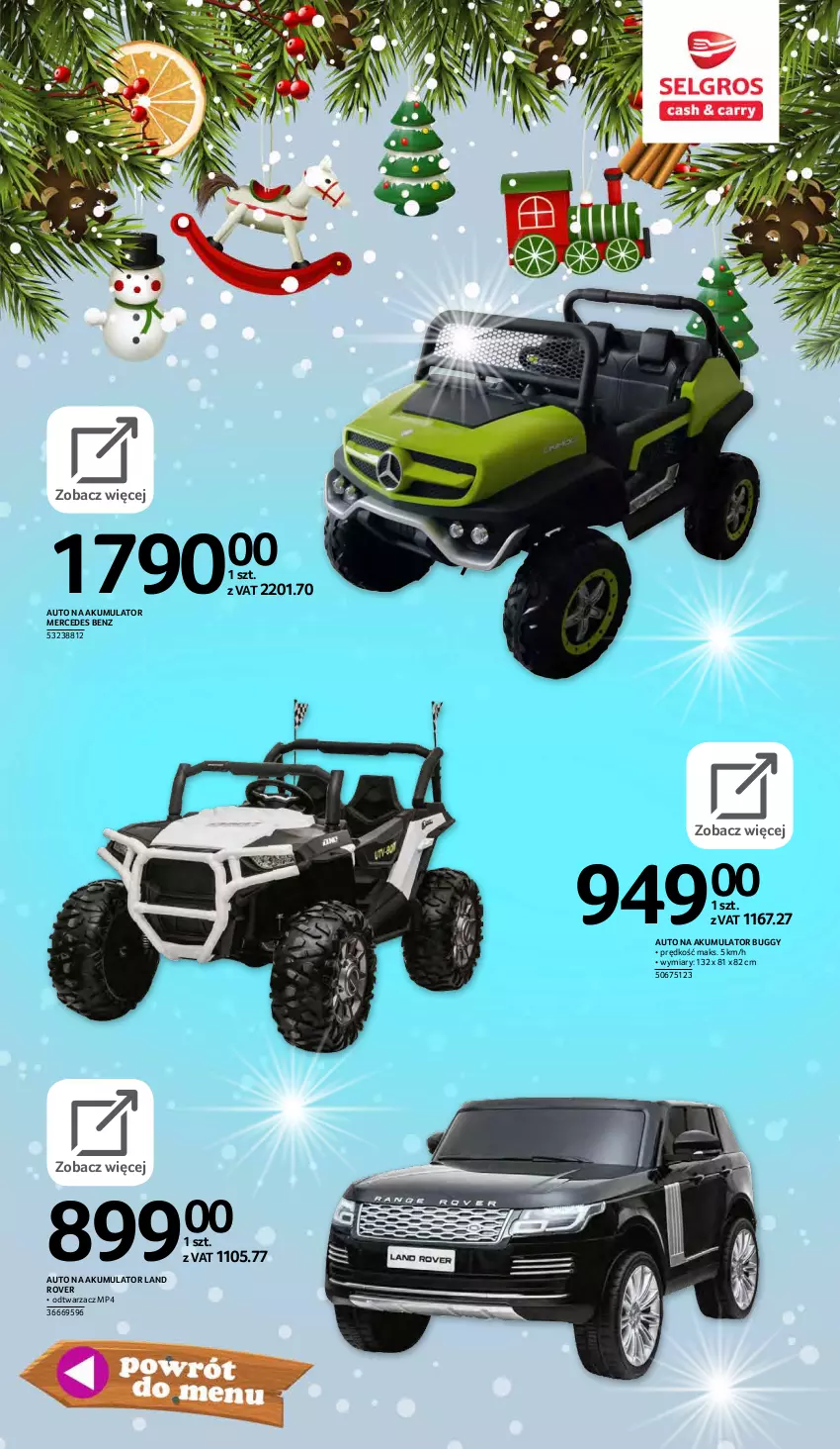 Gazetka promocyjna Selgros - E-katalog zabawki - ważna 10.11 do 24.12.2021 - strona 71 - produkty: Akumulator, Land Rover, Mercedes Benz