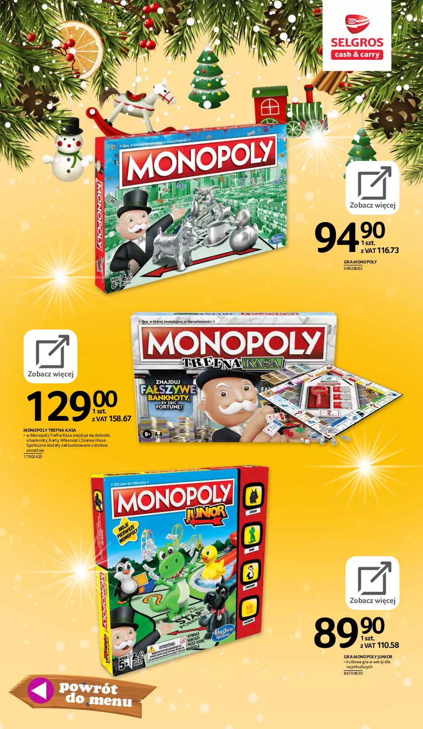 Gazetka promocyjna Selgros - E-katalog zabawki - ważna 10.11 do 24.12.2021 - strona 98 - produkty: Gra, Monopoly