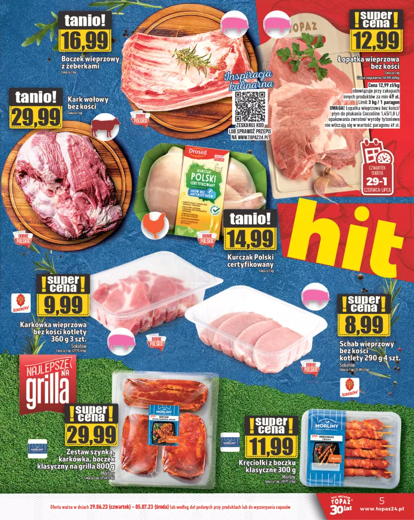 Gazetka promocyjna Topaz - Gazetka - ważna 29.06 do 05.07.2023 - strona 5 - produkty: Coccolino, Kotlet, LG, Płyn do płukania, Top, Waga