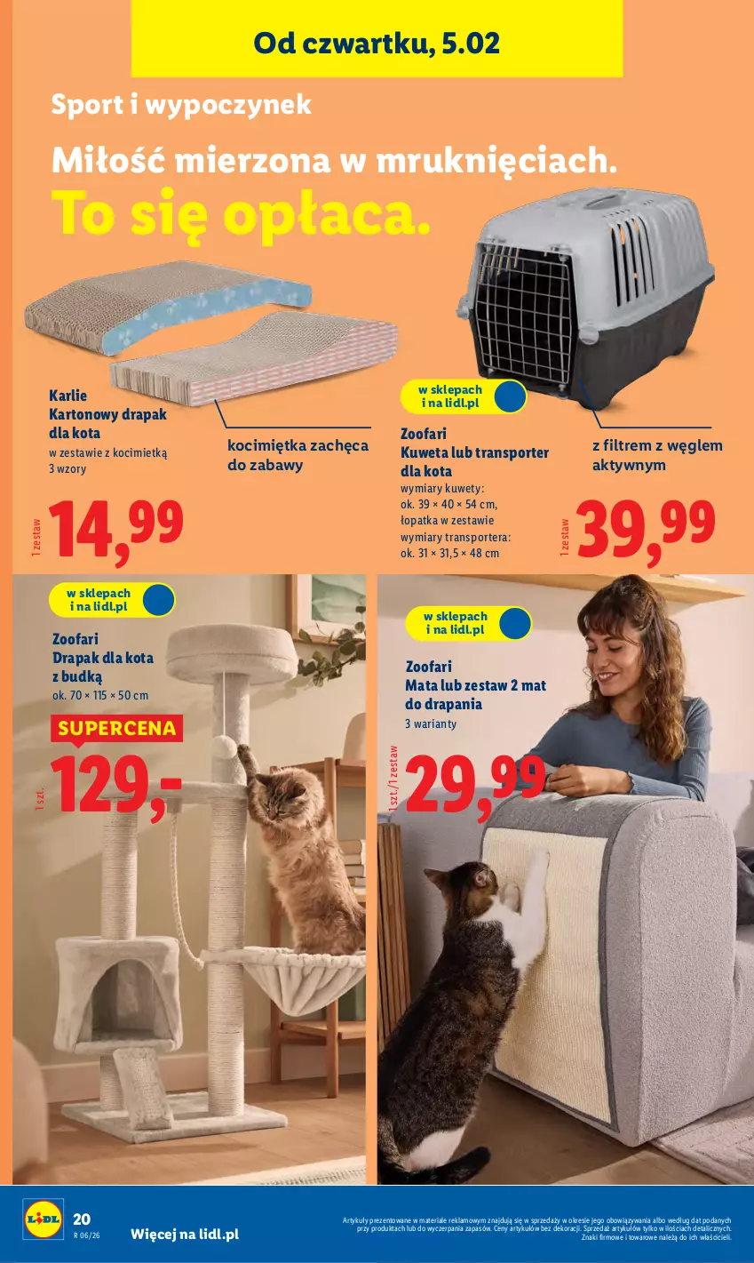 Gazetka promocyjna Lidl - GAZETKA - ważna 02.02 do 07.02.2026 - strona 26 - produkty: Drapak, Fa, Koc, Kuweta, Por, Sport, Tera, Tran