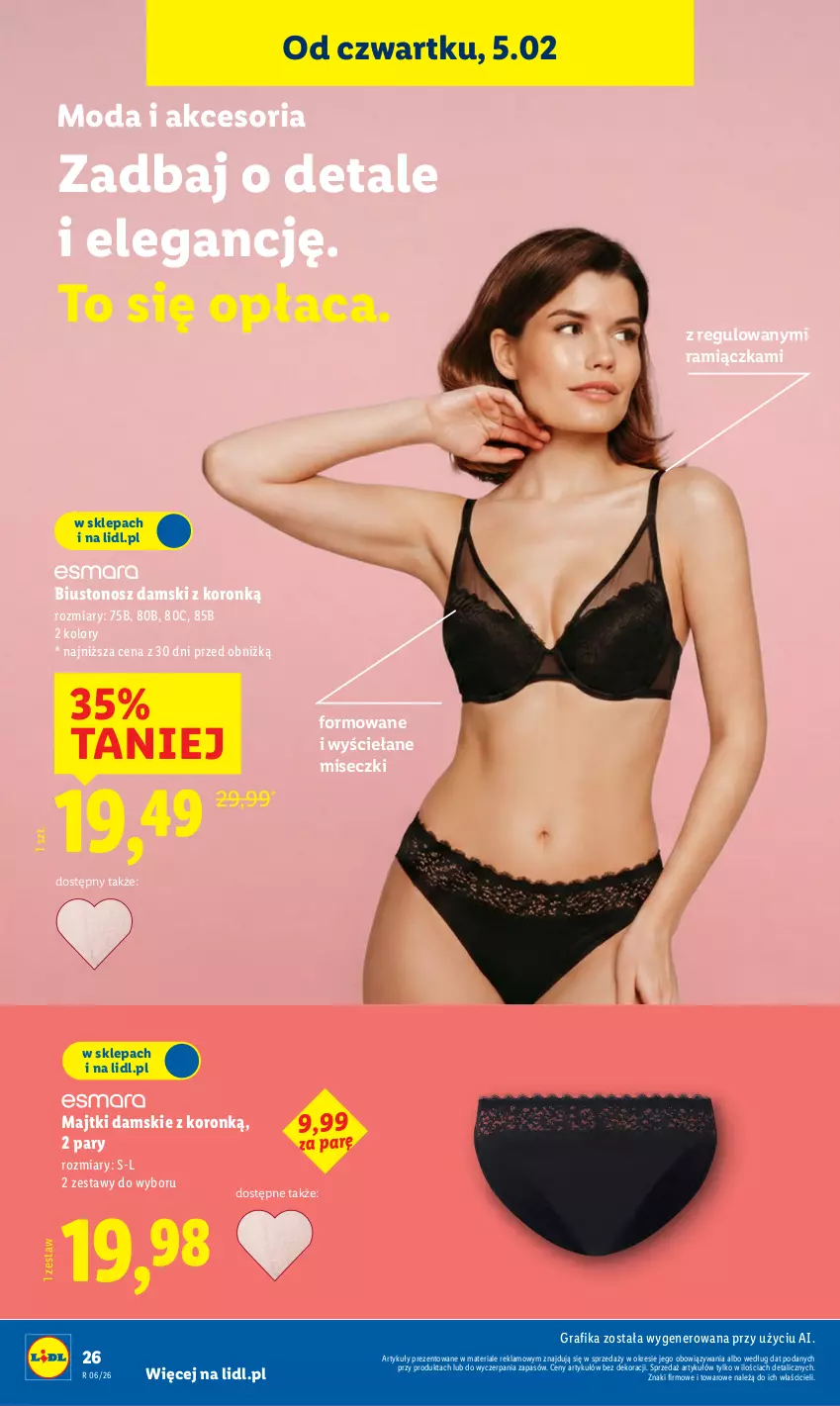 Gazetka promocyjna Lidl - GAZETKA - ważna 02.02 do 07.02.2026 - strona 32 - produkty: Biustonosz, Gra, Grafika, Majtki, Moda