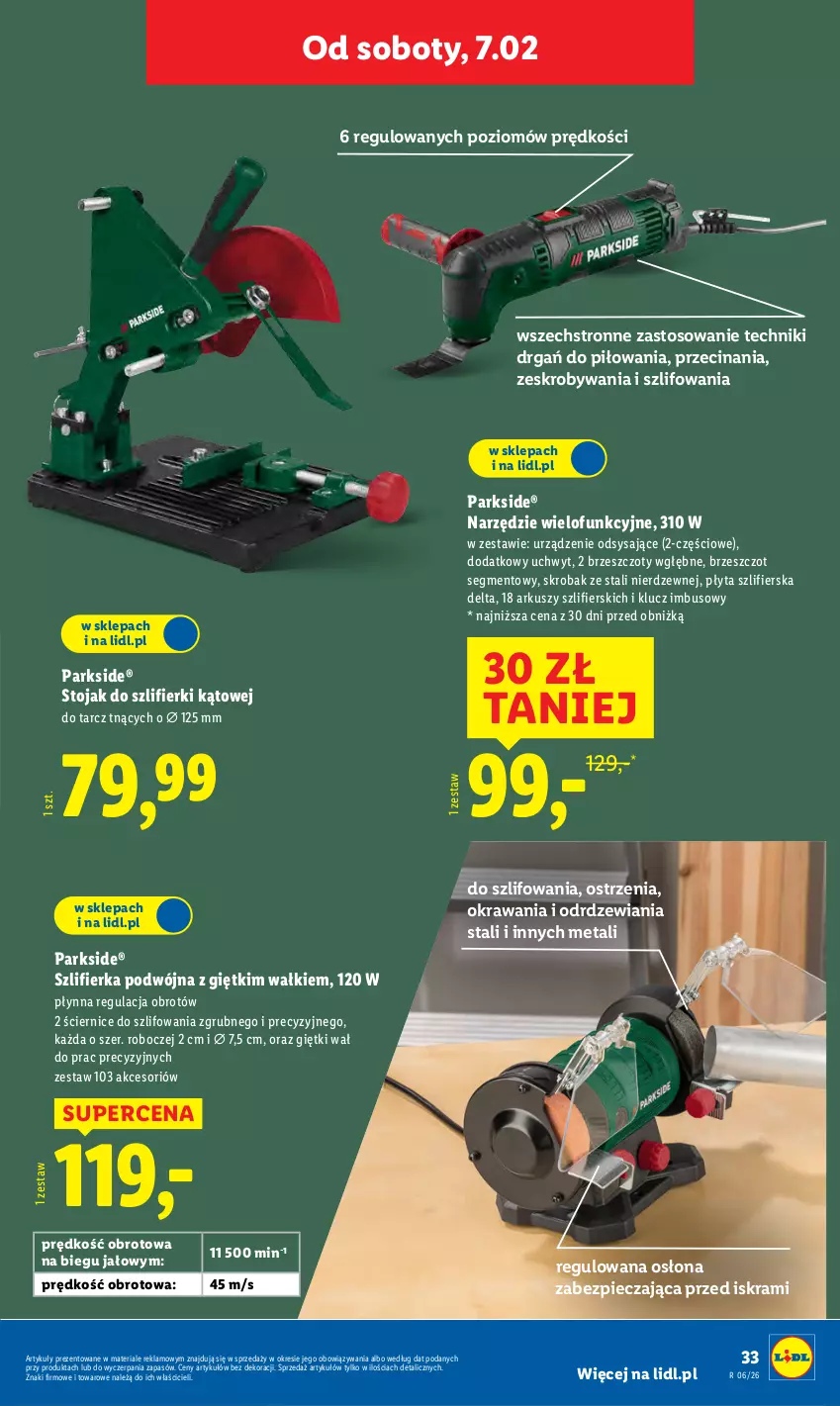 Gazetka promocyjna Lidl - GAZETKA - ważna 02.02 do 07.02.2026 - strona 39 - produkty: Parkside, Piec, Płyta, Stojak, Szlifierka