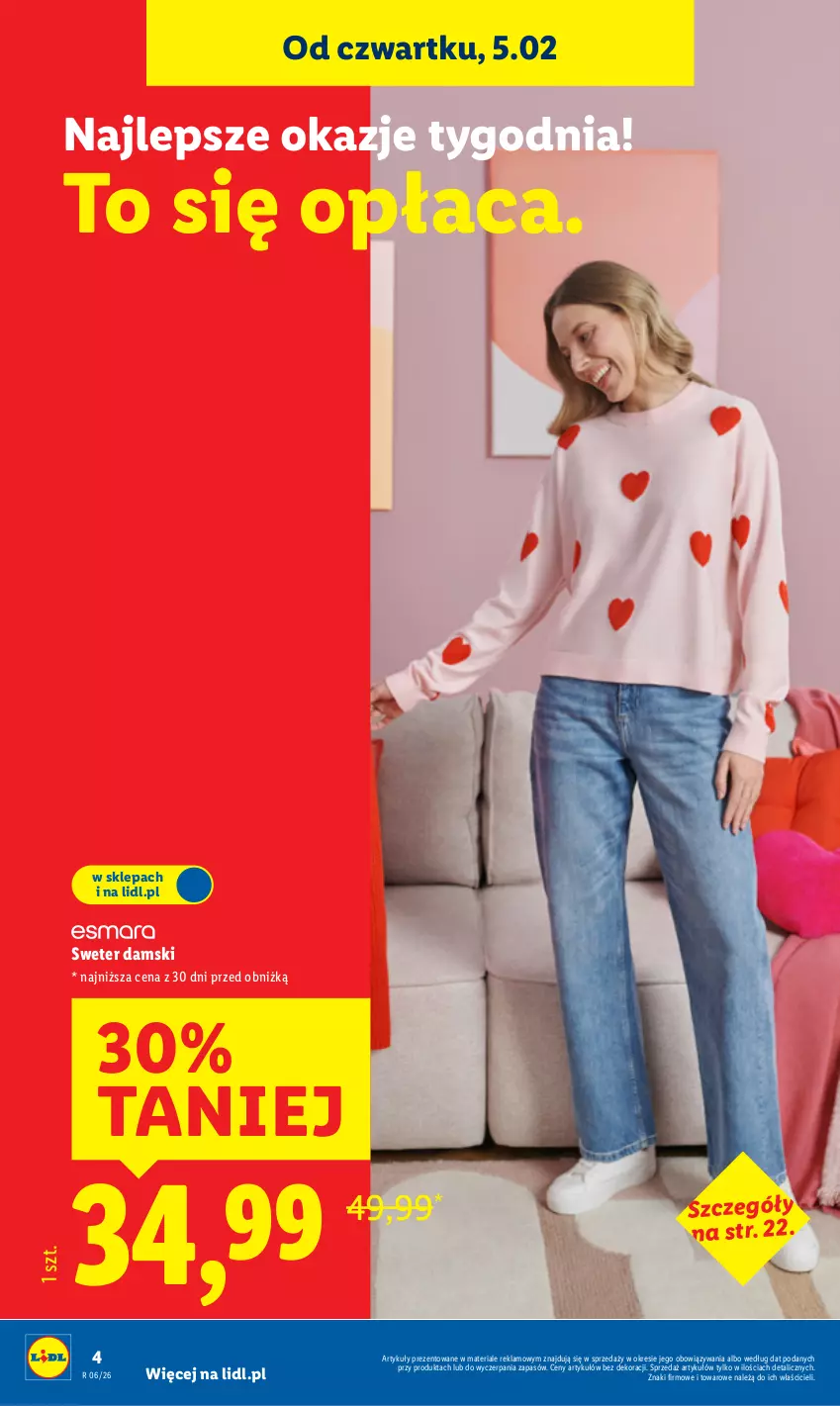 Gazetka promocyjna Lidl - GAZETKA - ważna 02.02 do 07.02.2026 - strona 4 - produkty: Sweter