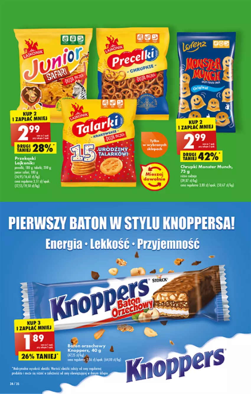 Gazetka promocyjna Biedronka - ważna 27.06 do 02.07.2022 - strona 34 - produkty: Baton, Chrupki, Knoppers, Lajkonik, Regał