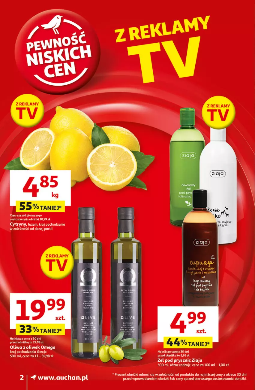 Gazetka promocyjna Auchan - Pewność Niskich Cen Supermarket - ważna 31.10 do 06.11.2024 - strona 2 - produkty: Cytryny, Oliwa, Ziaja