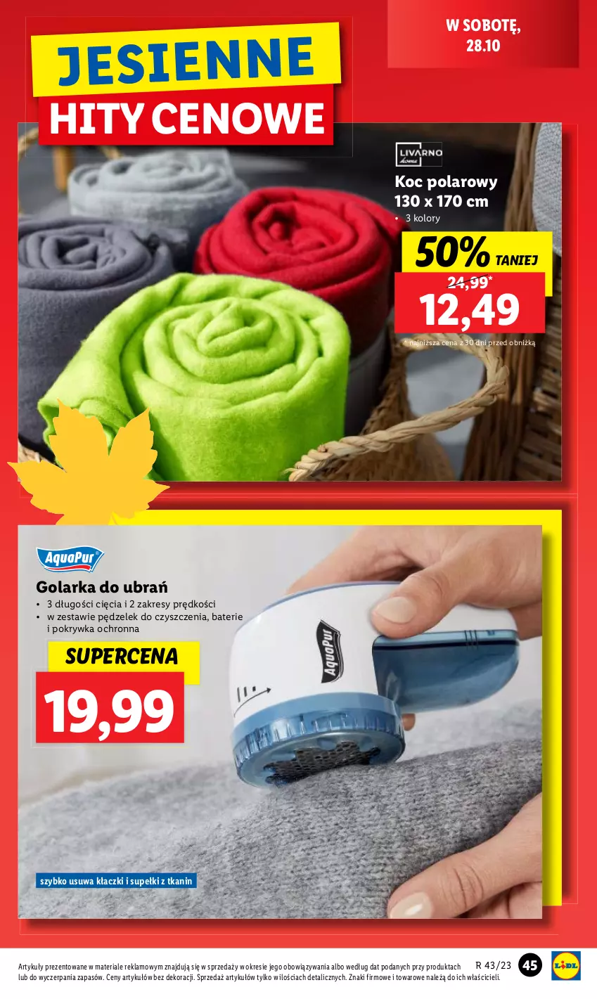 Gazetka promocyjna Lidl - GAZETKA - ważna 23.10 do 28.10.2023 - strona 49 - produkty: Golarka, Koc