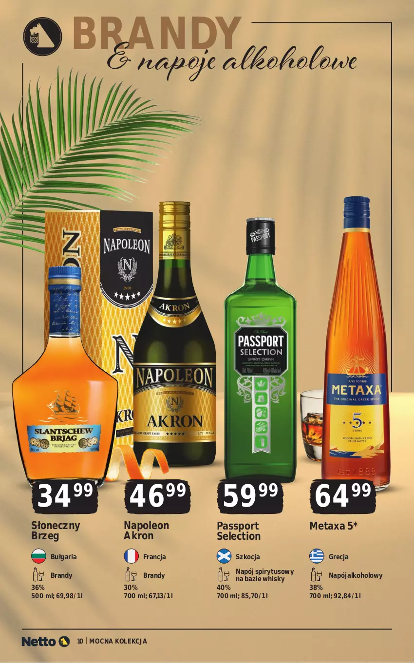 Gazetka promocyjna Netto - Alkohole - Mocne - ważna 20.07 do 01.08.2026 - strona 10 - produkty: Brandy, Koc, Leon, Metaxa, Napój, Napoje, Oleo, Por, Sport, Whisky