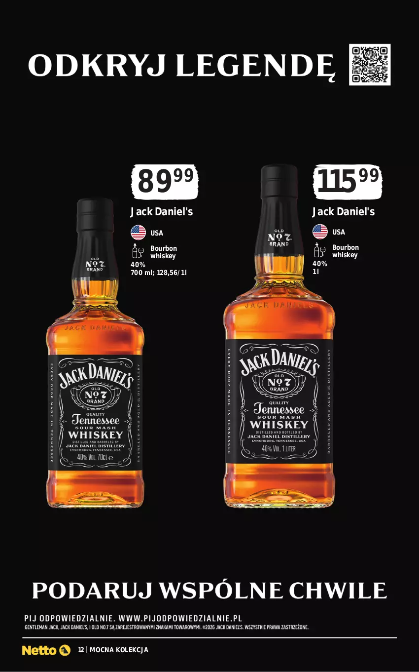 Gazetka promocyjna Netto - Alkohole - Mocne - ważna 20.07 do 01.08.2026 - strona 12 - produkty: Bourbon, Jack Daniel's, Whiskey