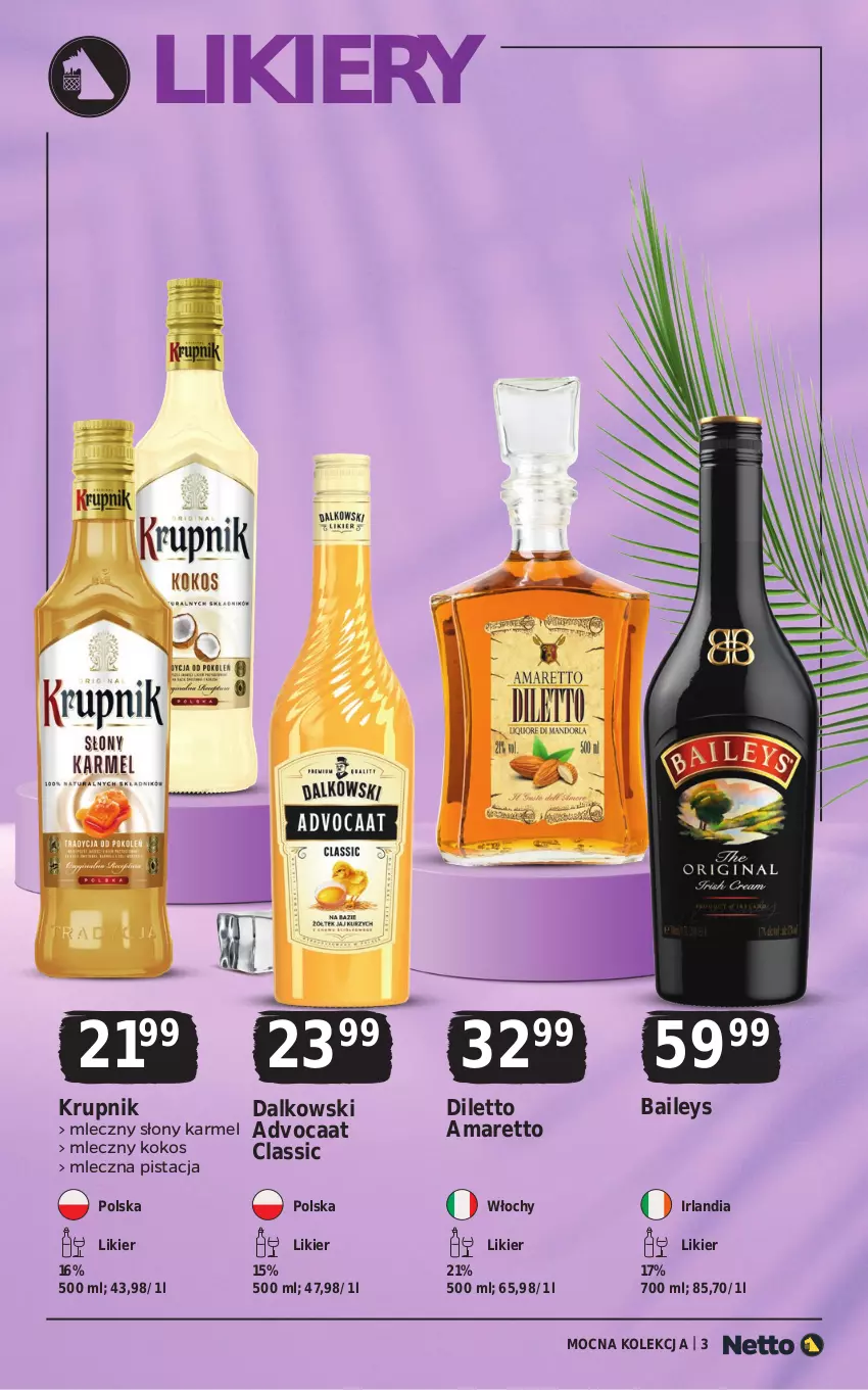 Gazetka promocyjna Netto - Alkohole - Mocne - ważna 20.07 do 01.08.2026 - strona 3 - produkty: Advocaat, Kokos, Krupnik, Likier