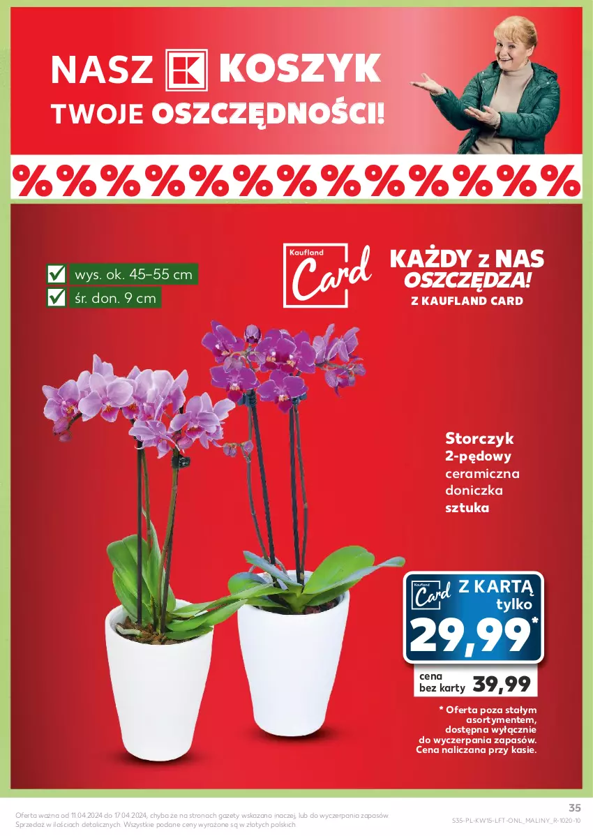 Gazetka promocyjna Kaufland - Gazetka tygodnia - ważna 11.04 do 17.04.2024 - strona 35 - produkty: Kosz, Maliny, Storczyk