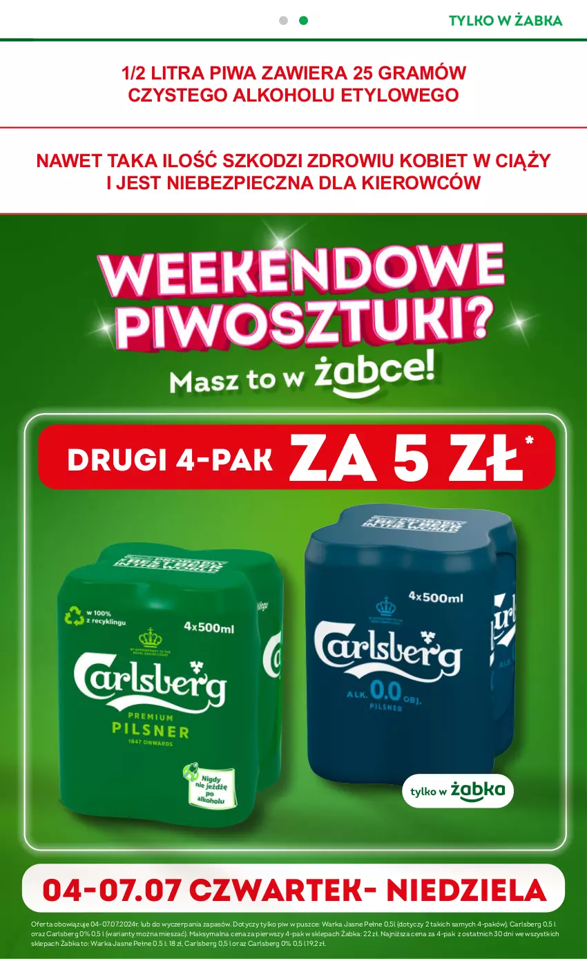 Gazetka promocyjna Żabka - ważna 03.07 do 16.07.2024 - strona 7 - produkty: Carlsberg, Gra, Piec, Piwa, Warka