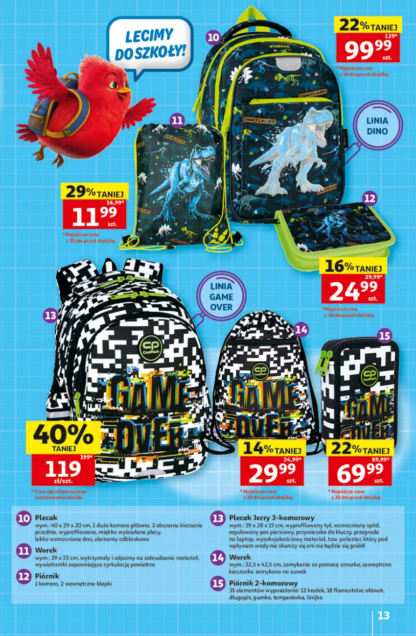Gazetka promocyjna Auchan - 30 Lat Hipermarket - ważna 16.07 do 22.07.2026 - strona 13 - produkty: Długopis, Klapki, Piórnik, Plecak, Por, Sok, Top