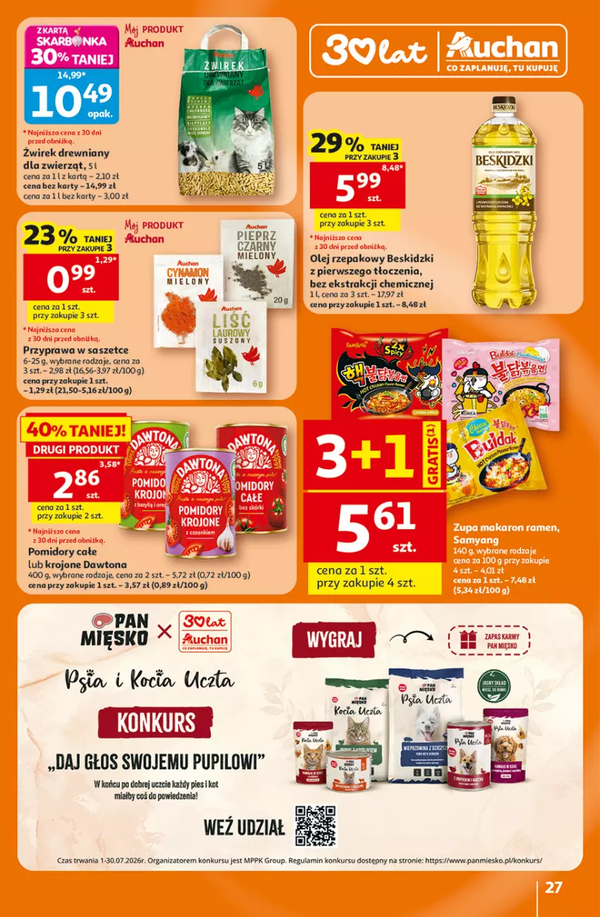 Gazetka promocyjna Auchan - 30 Lat Hipermarket - ważna 16.07 do 22.07.2026 - strona 27 - produkty: Beskidzki, Dawtona, Koc, Olej, Olej rzepakowy, Pomidory