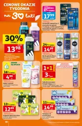Gazetka promocyjna Auchan - 30 Lat Hipermarket - Gazetka - ważna od 22.07 do 22.07.2026 - strona 30 - produkty: Mydło w płynie, Naturell, Ser, Mus, BIC, Tablet, Adidas, Tampony, Saska, Szynka, Podpaski, Maszynka, Mydło, Maszynka do golenia, O.B., Nivea, Naturella, Fa