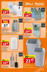 Gazetka promocyjna Auchan - 30 Lat Hipermarket - Gazetka - ważna od 22.07 do 22.07.2026 - strona 35 - produkty: Pokrowiec na deskę, Szczotka, Kosz, Kosz łazienkowy, Zasłona, Zasłona prysznicowa, Pokrowiec, Szczotka do WC