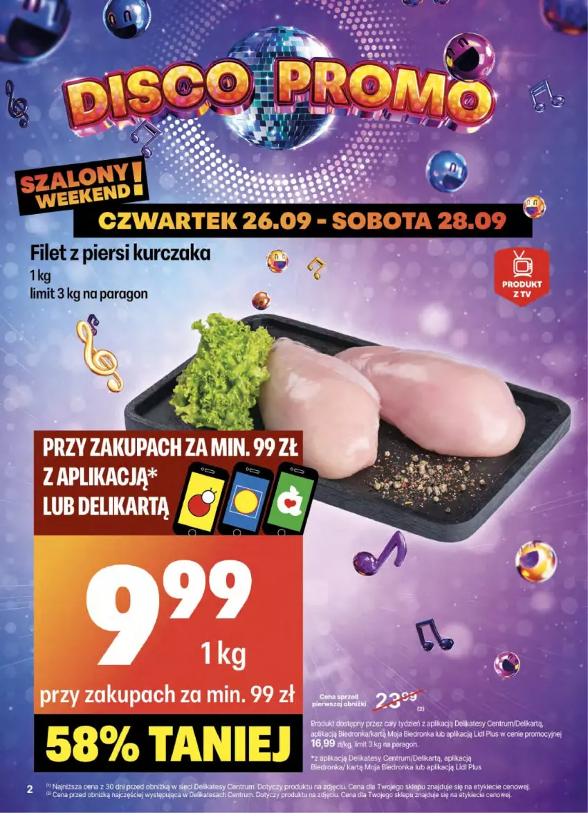 Gazetka promocyjna Delikatesy Centrum - NOWA GAZETKA Delikatesy Centrum od 26 września! 26.09-02.10.2024 - ważna 26.09 do 02.10.2024 - strona 2 - produkty: Filet z piersi kurczaka, Kurczak