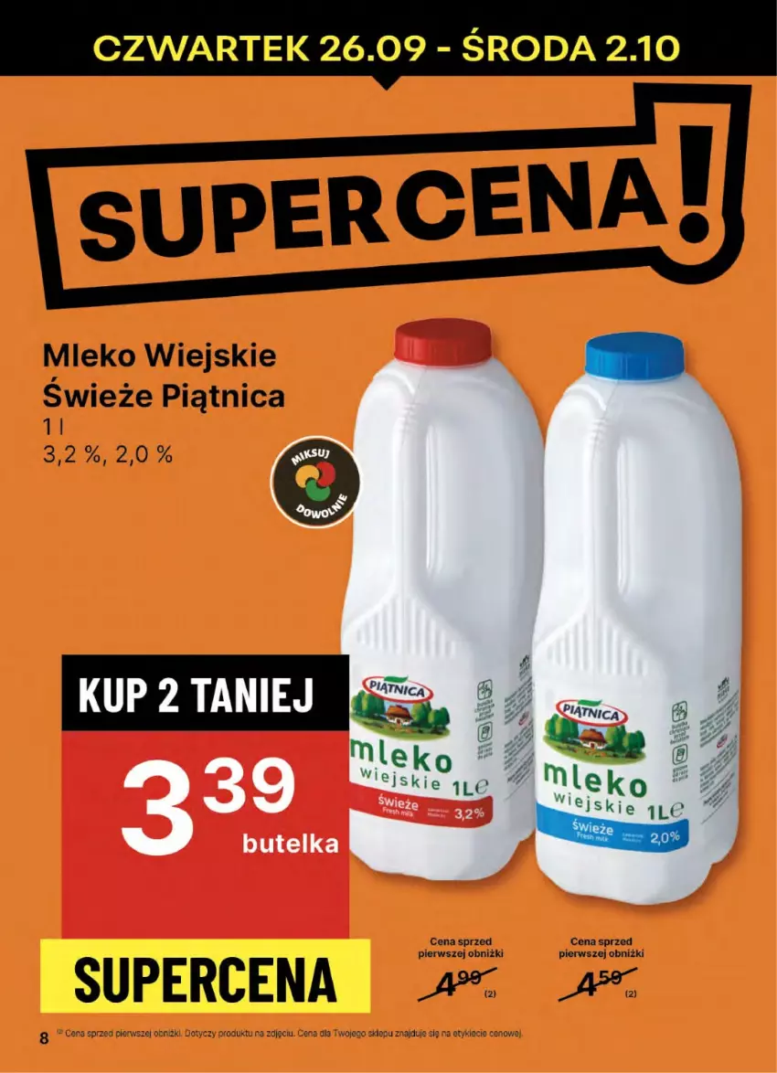 Gazetka promocyjna Delikatesy Centrum - NOWA GAZETKA Delikatesy Centrum od 26 września! 26.09-02.10.2024 - ważna 26.09 do 02.10.2024 - strona 8 - produkty: Mleko, Piątnica