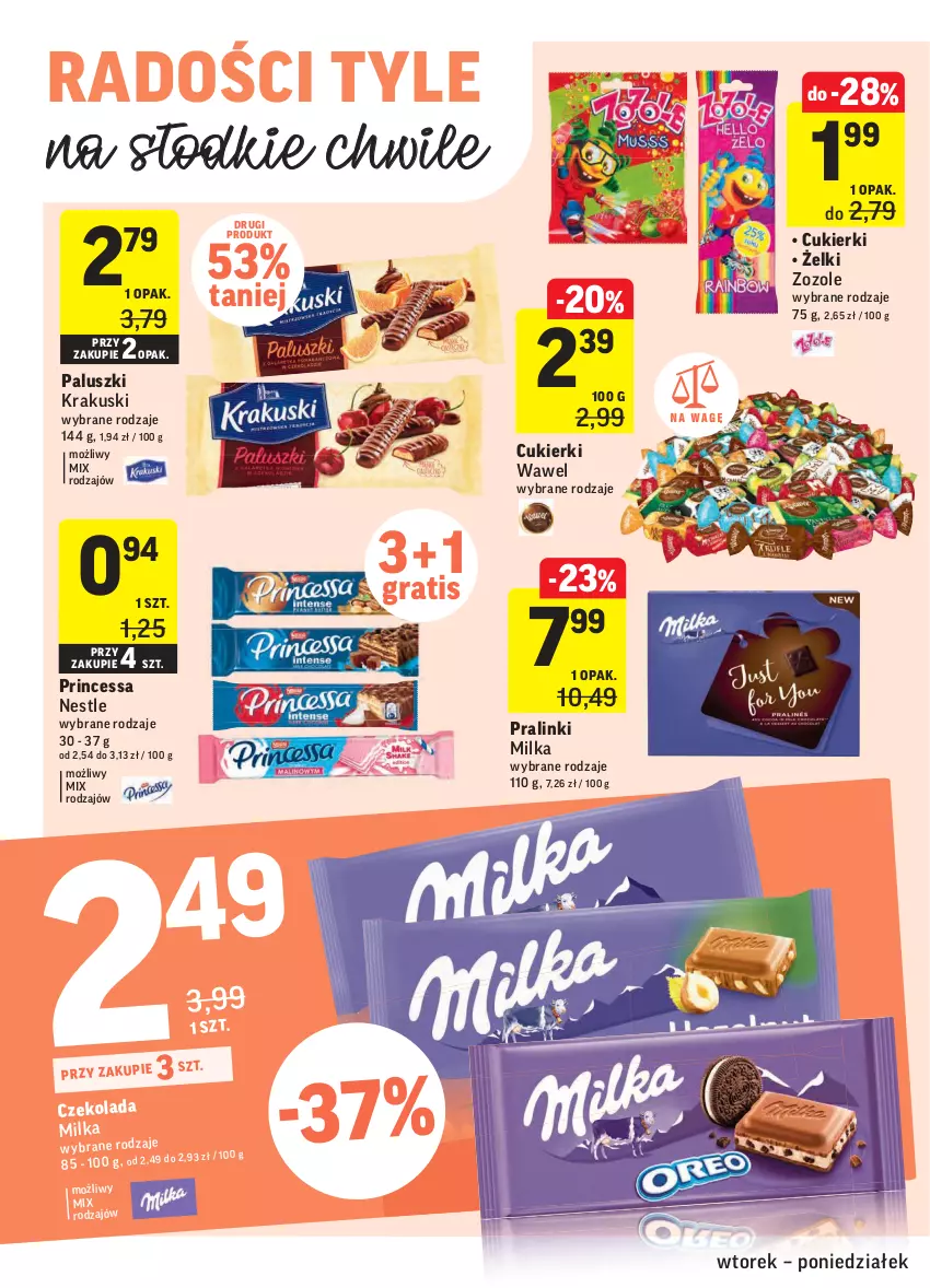 Gazetka promocyjna Intermarche - Świeżo itanio - ważna 20.04 do 26.04.2021 - strona 22 - produkty: Cukier, Cukierki, Czekolada, Gra, Krakus, Krakuski, Milka, Princessa, Wawel