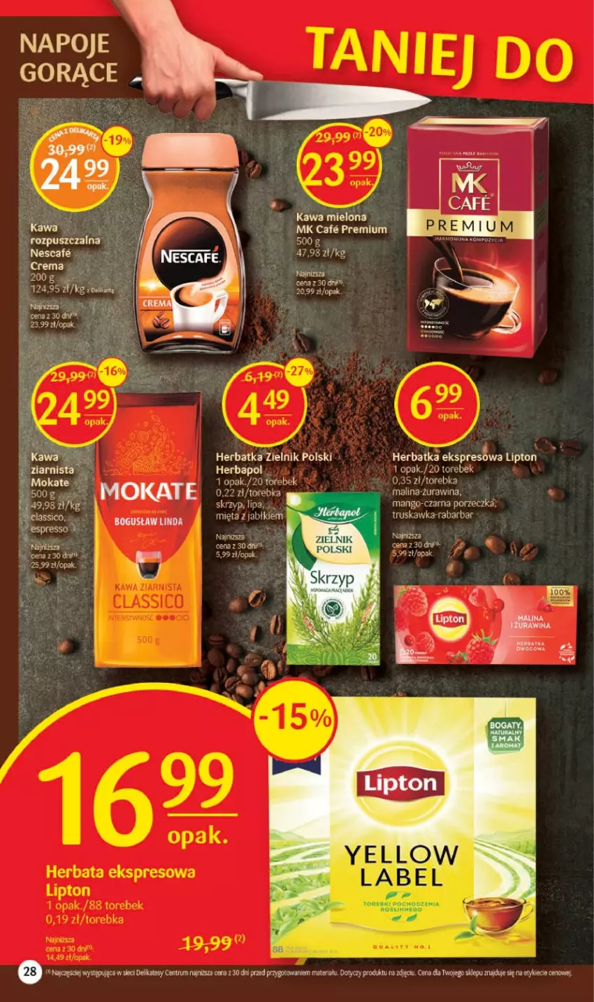 Gazetka promocyjna Delikatesy Centrum - Gazetka DC06 - ważna 09.02 do 15.02.2023 - strona 28 - produkty: Kawa, Kawa mielona, Lipton, Napoje, Rum, Torebka