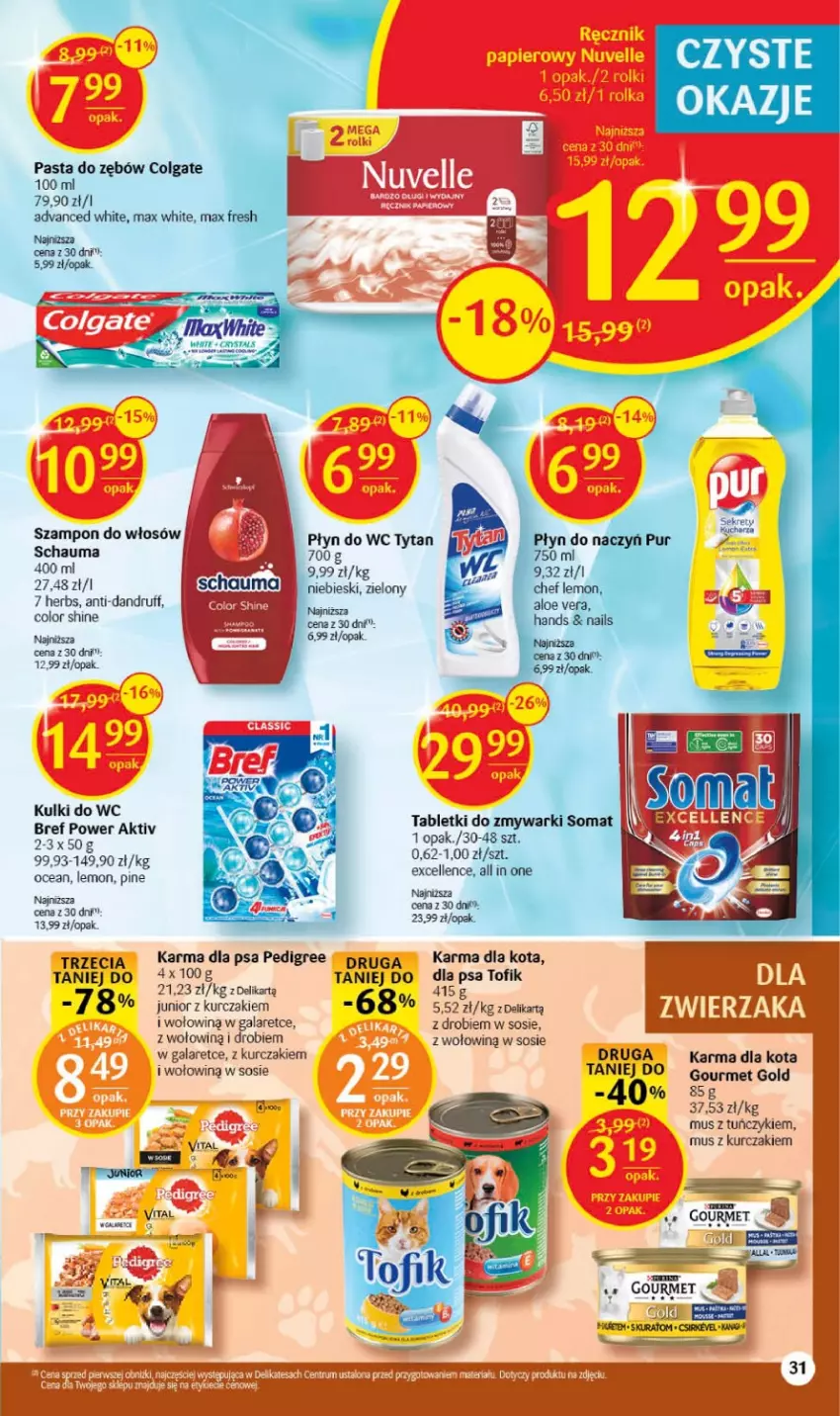 Gazetka promocyjna Delikatesy Centrum - Gazetka DC06 - ważna 09.02 do 15.02.2023 - strona 31 - produkty: Bref, Colgate, Gala, Gourmet Gold, Kulki do wc, Kurczak, LG, Mus, Pasta do zębów, Pedigree, Schauma, Sos, Szampon, Tablet, Tuńczyk