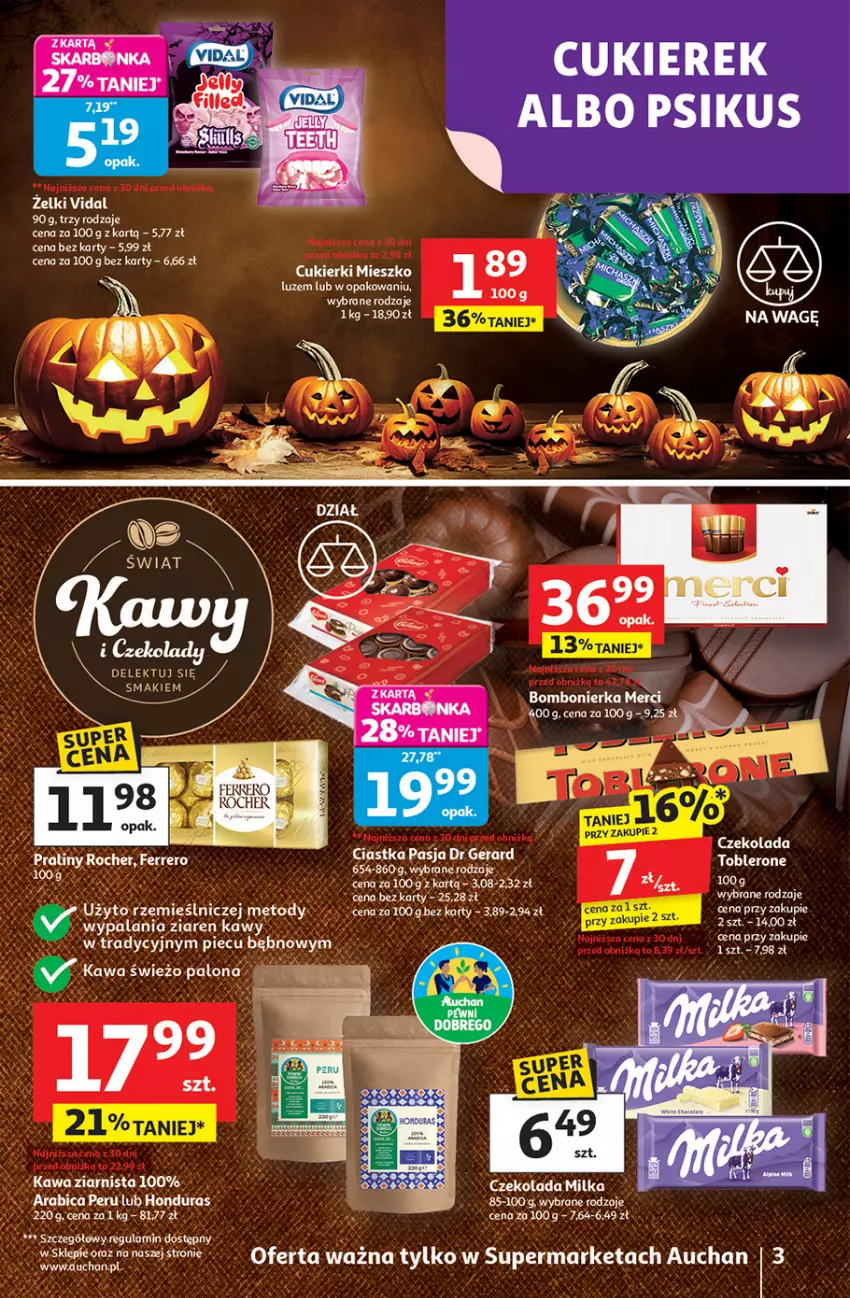 Gazetka promocyjna Auchan - Wielkie przeboje cenowe Supermarket - ważna 23.10 do 29.10.2025 - strona 3 - produkty: Ciastka, Cukier, Cukierki, Czekolada, Dr Gerard, Ferrero, Ferrero Rocher, Milka, Piec
