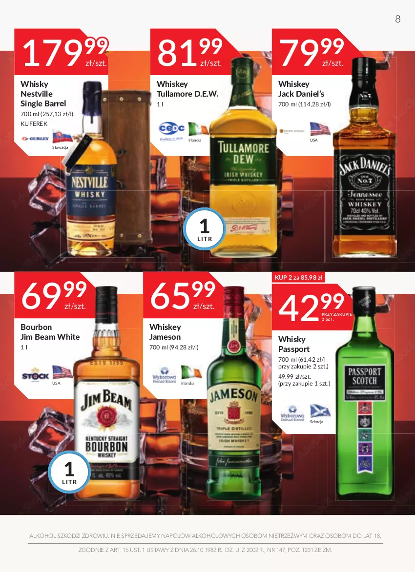 Gazetka promocyjna Stokrotka - Oferta alkoholowa - ważna 23.06 do 20.07.2022 - strona 8 - produkty: Bourbon, Jameson, Jim Beam, Koc, Por, Sport, Whiskey, Whisky