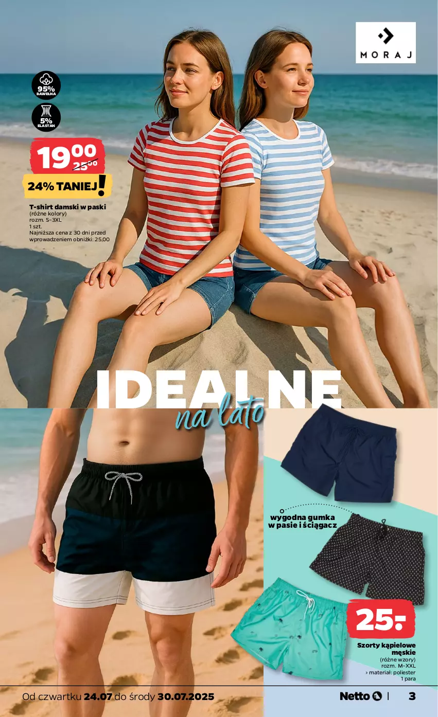 Gazetka promocyjna Netto - Od Czwartku Przemysłowa - ważna 24.07 do 30.07.2025 - strona 3 - produkty: Szorty, T-shirt, Wełna