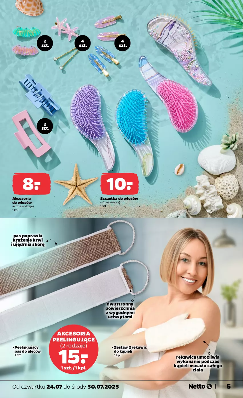 Gazetka promocyjna Netto - Od Czwartku Przemysłowa - ważna 24.07 do 30.07.2025 - strona 5 - produkty: Peeling, Szczotka, Szczotka do włosów