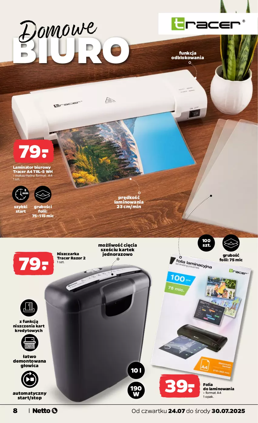 Gazetka promocyjna Netto - Od Czwartku Przemysłowa - ważna 24.07 do 30.07.2025 - strona 8 - produkty: Acer, Biuro, Niszczarka, Top