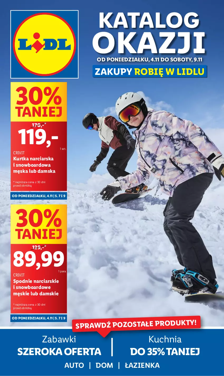 Gazetka promocyjna Lidl - GAZETKA - ważna 04.11 do 09.11.2024 - strona 1 - produkty: Kuchnia, Kurtka, Snowboard, Spodnie